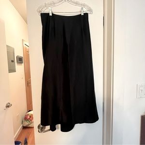 Vince midi black silk slip skirt